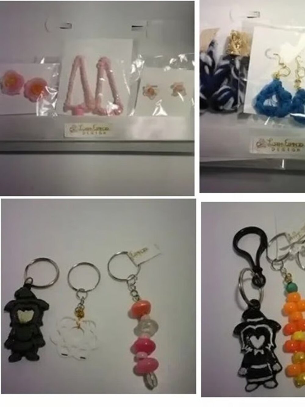 Earrings and key rings 12 pcs